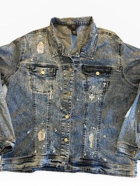 ios Embellished Distressed Denim Jacket